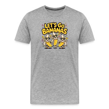 Let's go Bananas – lustiges T-Shirt - Männer Premium Bio T-Shirt - Grau meliert - Vorne - Damien (186cm)