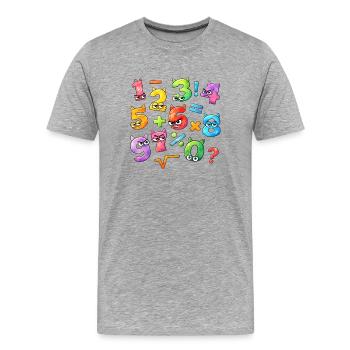 Bunte, wütende Zahlen - Männer Premium Bio T-Shirt - Grau meliert - Vorne - Damien (186cm)