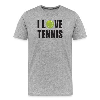 I Love Tennis - Men's Premium Organic T-Shirt - heather grey - Front - Damien (186cm)