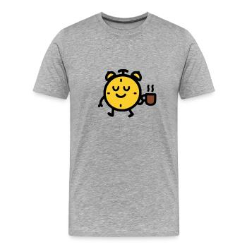 Kaffee ZEIT - Männer Premium Bio T-Shirt - Grau meliert - Vorne - Damien (186cm)