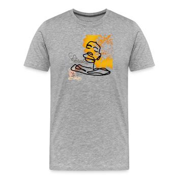 Sokrates Boho  Seele - Männer Premium Bio T-Shirt - Grau meliert - Vorne - Damien (186cm)