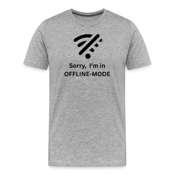 Offline Fashion Shirt – No Wi-Fi, Silence Please - Men's Premium Organic T-Shirt - heather grey - Front - Damien (186cm)