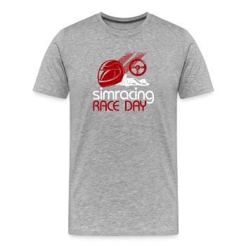 Sim Racing Race Day Logo - Men's Premium Organic T-Shirt - heather grey - Front - Damien (186cm)