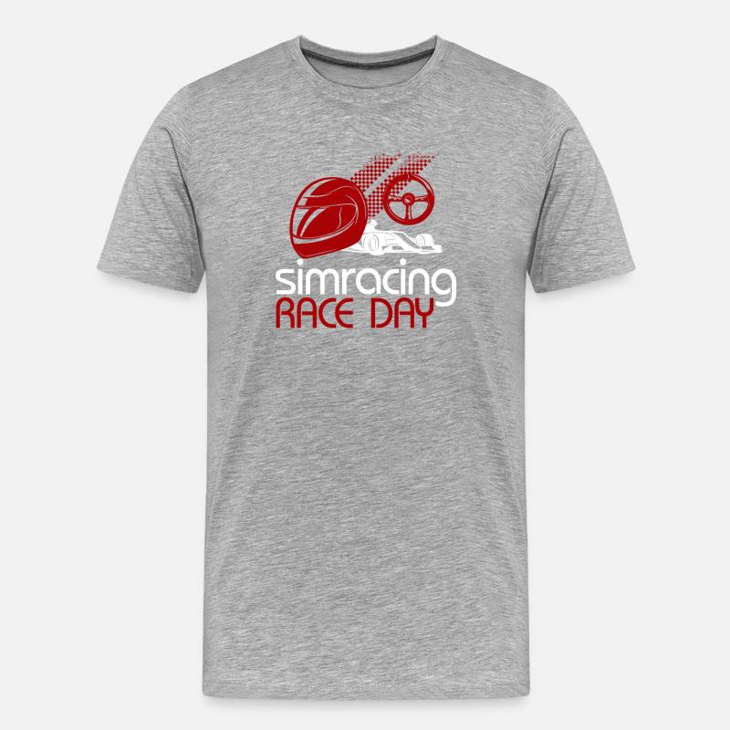 Sim Racing Race Day Logo - Männer Premium Bio T-Shirt - Grau meliert