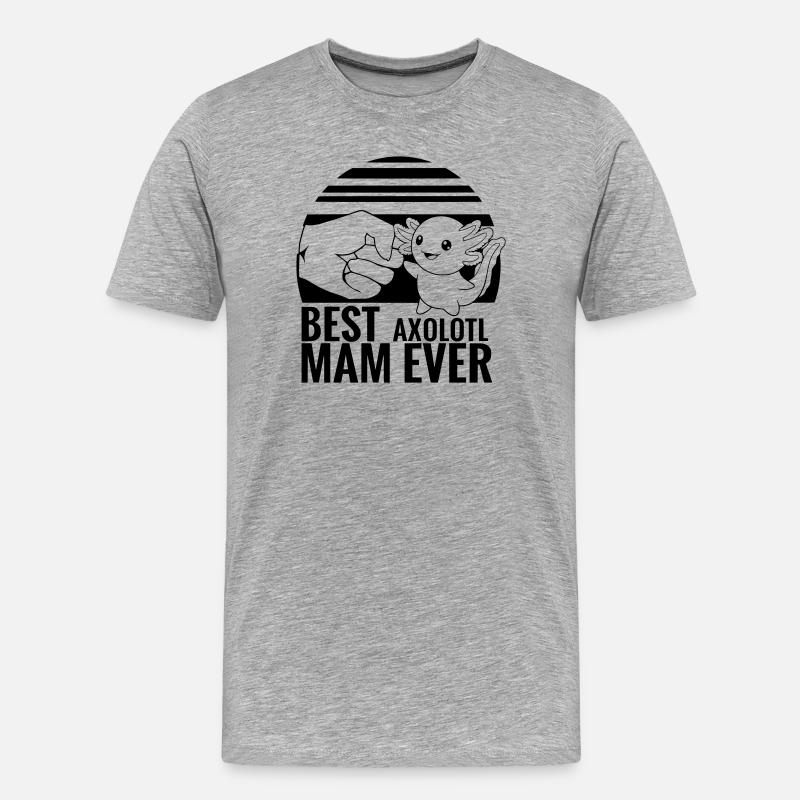 axolotl_mama - Männer Premium Bio T-Shirt - Grau meliert