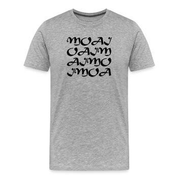 Famous tetragrammaton MOAI by Shakespear - Men's Premium Organic T-Shirt - heather grey - Front - Damien (186cm)