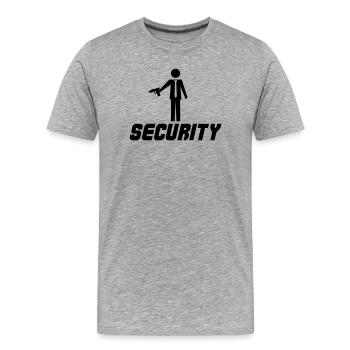 Security - Männer Premium Bio T-Shirt - Grau meliert - Vorne - Damien (186cm)