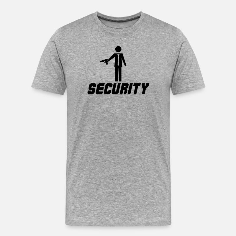 Security - Männer Premium Bio T-Shirt - Grau meliert