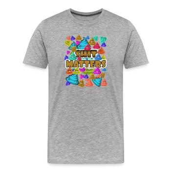 Message coloré sur les émoticônes : Ça compte ! - T-shirt bio Premium Homme - gris chiné - Devant - Damien (186cm)