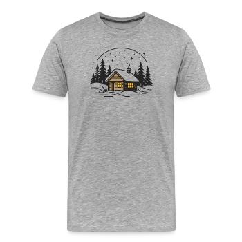 Cabane au clair de lune - T-shirt bio Premium Homme - gris chiné - Devant - Damien (186cm)