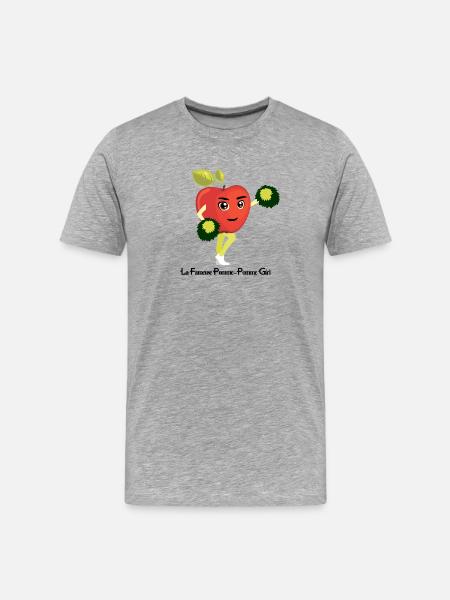 THE FAMOUS CHEERLEADER! (apple) - Men's Premium Organic T-Shirt - heather grey