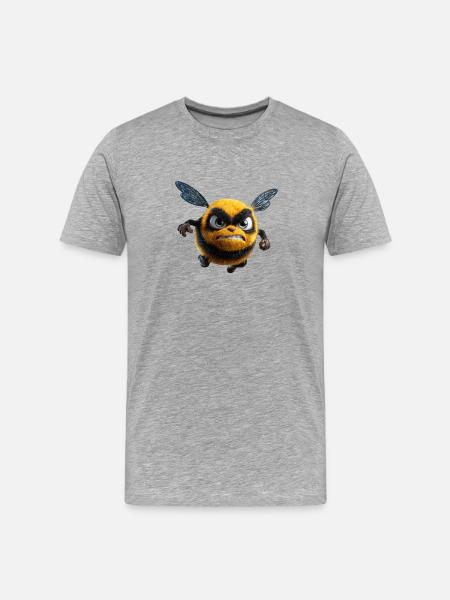 Wuetende_Hummel_Comic_3D_Wut_Insekt_Design - Men's Premium Organic T-Shirt - heather grey