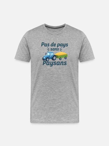 Pas de pays sans Paysans - T-shirt bio Premium Homme - gris chiné