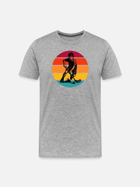 Attention floorball fans, simple statement - Men's Premium Organic T-Shirt - heather grey