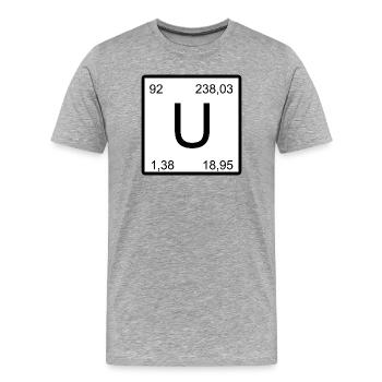 Uran U-Element Quadrat Grafik - Männer Premium Bio T-Shirt - Grau meliert - Vorne - Damien (186cm)