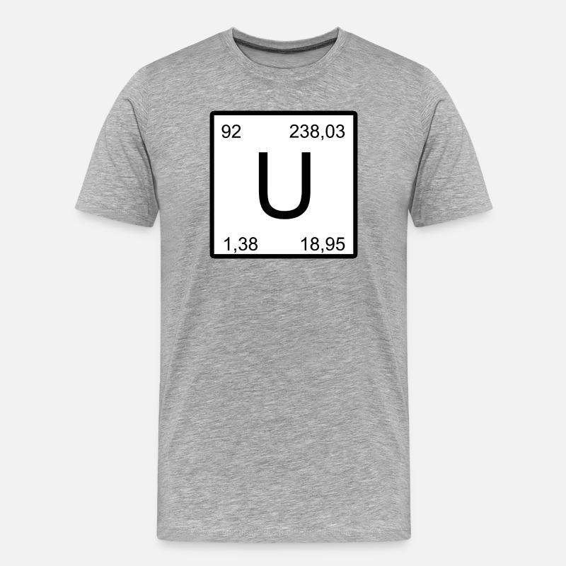 Uran U-Element Quadrat Grafik - Männer Premium Bio T-Shirt - Grau meliert
