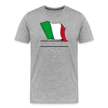 Drapeau italien – Espace de nom - T-shirt bio Premium Homme - gris chiné - Devant - Damien (186cm)