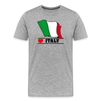 Italienische Flagge mit Herz - Männer Premium Bio T-Shirt - Grau meliert - Vorne - Damien (186cm)