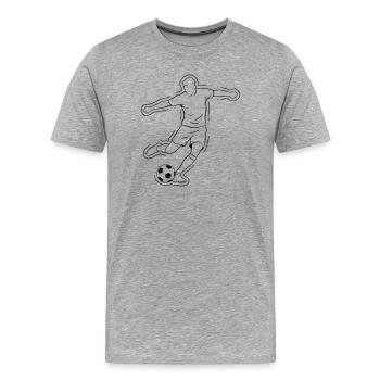 Fußball Dribbling Spieler Lauf Vektor - Männer Premium Bio T-Shirt - Grau meliert - Vorne - Damien (186cm)