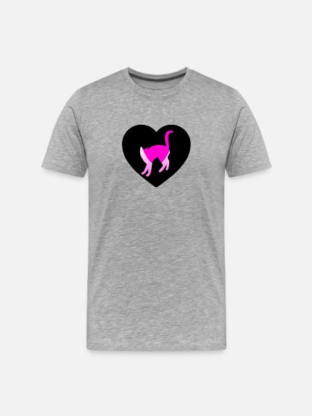 Cat - Men's Premium Organic T-Shirt - heather grey