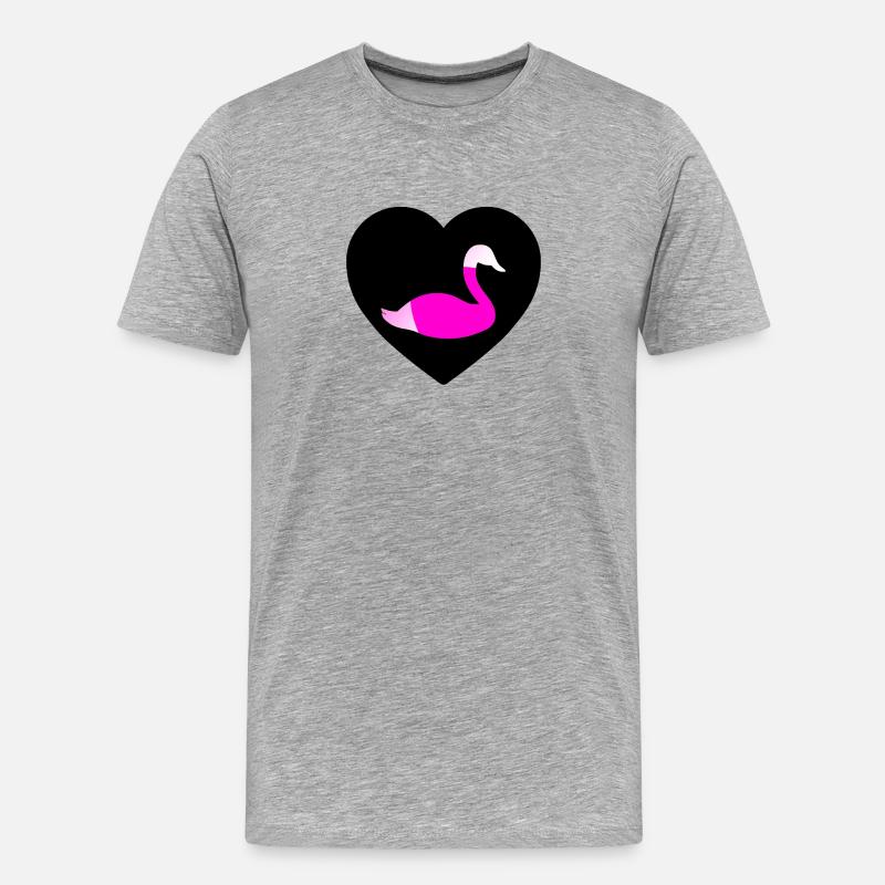 Schwan - Männer Premium Bio T-Shirt - Grau meliert