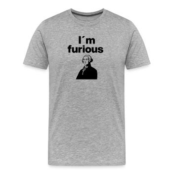 I'm Furious About Politics - Men's Premium Organic T-Shirt - heather grey - Front - Damien (186cm)