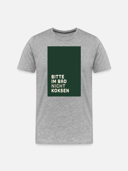 Minimal Statement – Dark Green & Cream Design - Men's Premium Organic T-Shirt - heather grey