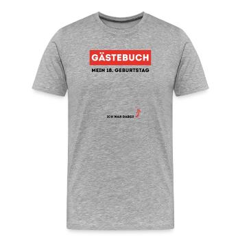 18th Birthday 18th Anniversary Guestbook Birthday Party - Men's Premium Organic T-Shirt - heather grey - Front - Damien (186cm)