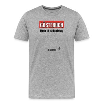 18th Birthday 18th Anniversary Guestbook Birthday Party - Men's Premium Organic T-Shirt - heather grey - Front - Damien (186cm)