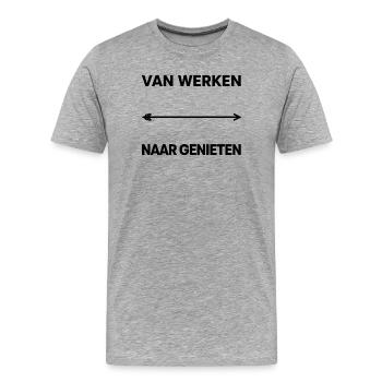 Du travail au plaisir - T-shirt bio Premium Homme - gris chiné - Devant - Damien (186cm)