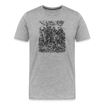 Four Horsemen of the Apocalypse - Men's Premium Organic T-Shirt - heather grey - Front - Damien (186cm)