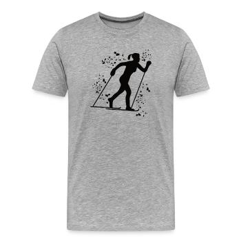 Cross-country skiing Cross-country skiing - Men's Premium Organic T-Shirt - heather grey - Front - Damien (186cm)
