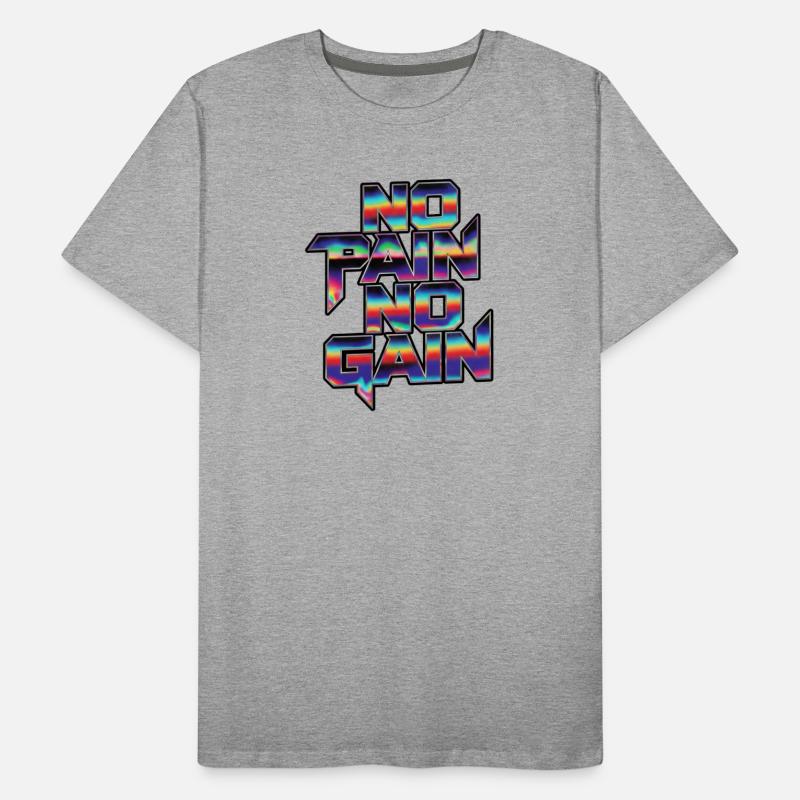 Regenbogen No Pain No Gain Männer Premium Bio T-Shirt