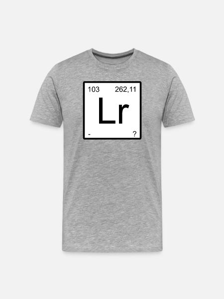 Lr Lawrencium Minimalist Tea - Men's Premium Organic T-Shirt - heather grey