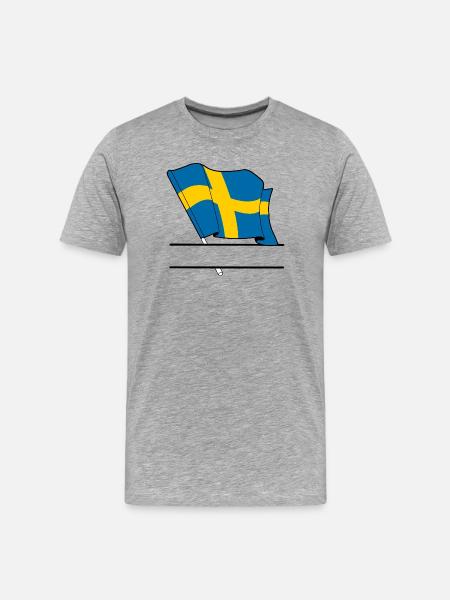 SWEDEN Flag – Custom Text - Men's Premium Organic T-Shirt - heather grey