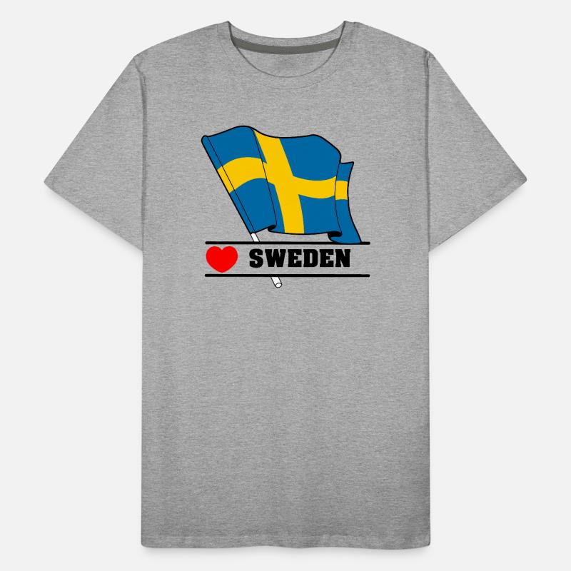 Description du drapeau d’amour de la SUÈDE : T-shirt bio Premium Homme