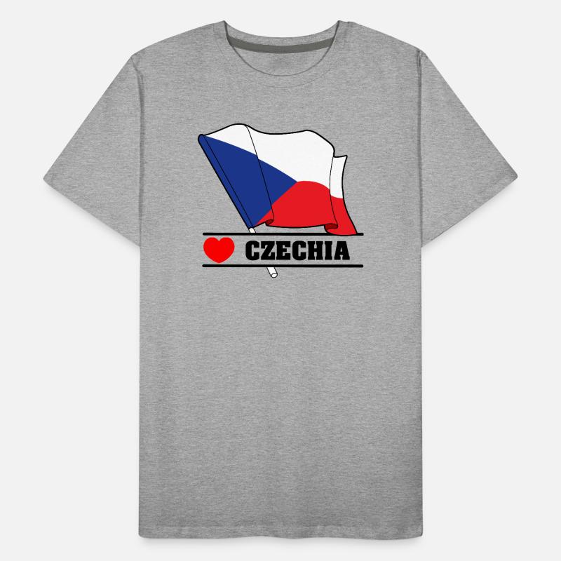 RÉPUBLIQUE TCHÈQUE – Drapeau avec cœur T-shirt bio Premium Homme