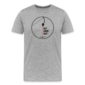 Ankerlift | Alt aber gut, Skiurlaub - Männer Premium Bio T-Shirt - Grau meliert - Vorne - Damien (186cm)