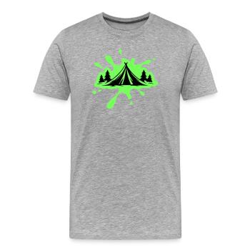 Masses de nature de tente de camping - T-shirt bio Premium Homme - gris chiné - Devant - Damien (186cm)