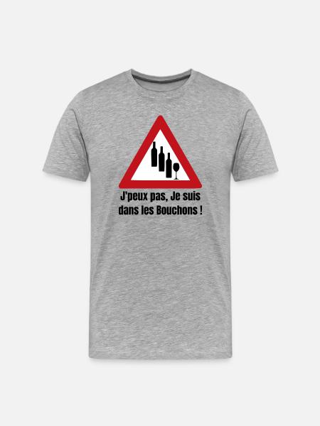 I CAN'T, I'M IN TRAFFIC! (wine) - Men's Premium Organic T-Shirt - heather grey