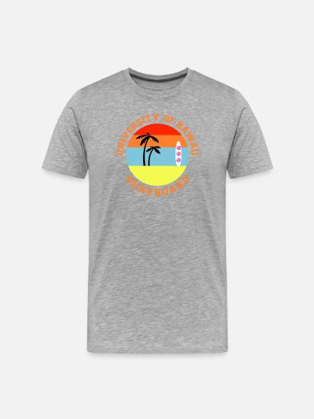Surfboard University of Hawaii Retro - Men's Premium Organic T-Shirt - heather grey