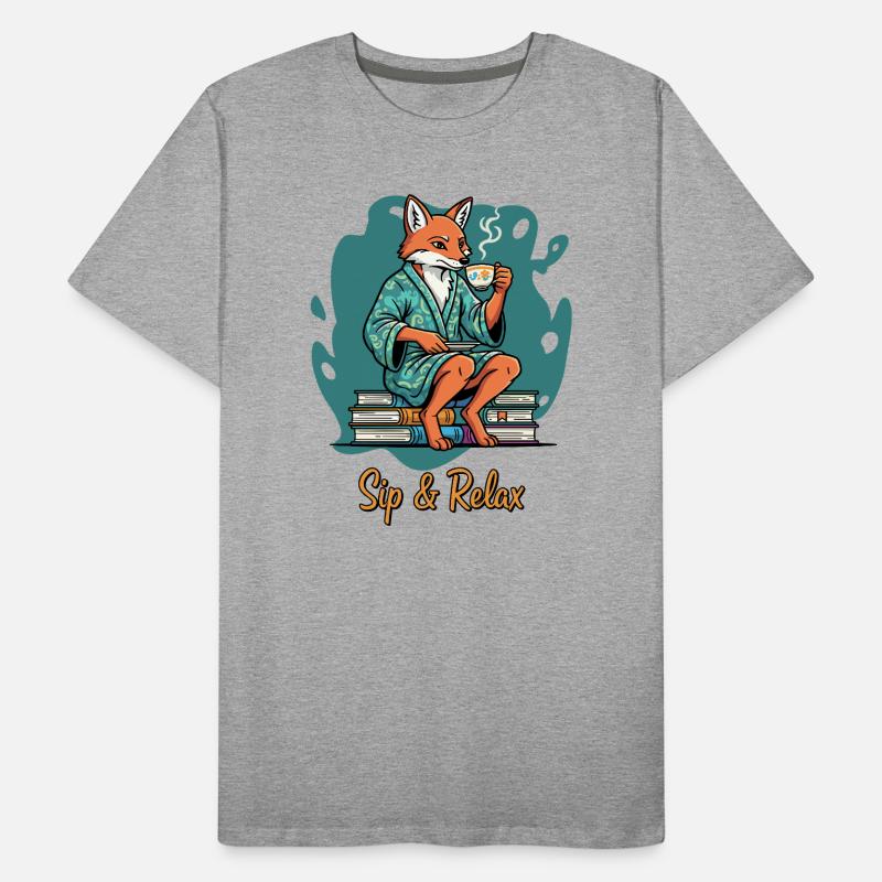 Fuchs Tee & Bücher Lounge Männer Premium Bio T-Shirt