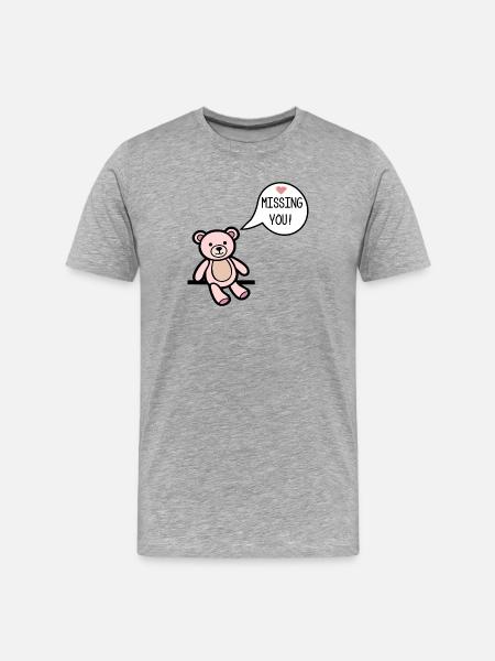 Missing You - Men's Premium Organic T-Shirt - heather grey