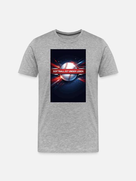 Softball is our life - Men's Premium Organic T-Shirt - heather grey