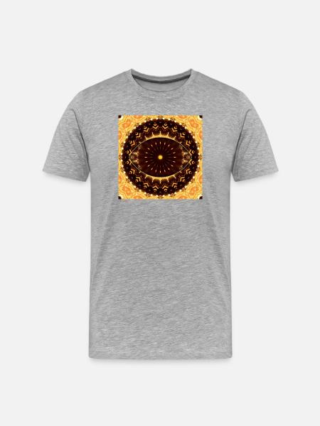Fire Eye Mandala - Men's Premium Organic T-Shirt - heather grey