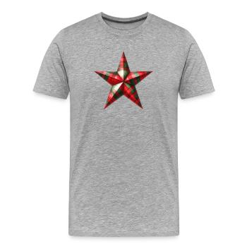 Création de t-shirt de l’Étoile de Noël - T-shirt bio Premium Homme - gris chiné - Devant - Damien (186cm)