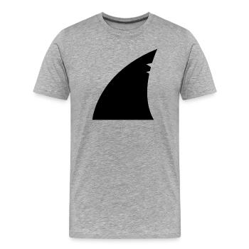 Haifischflosse - Männer Premium Bio T-Shirt - Grau meliert - Vorne - Damien (186cm)
