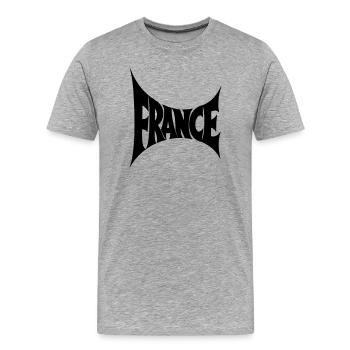 France - Frankreich Typografie  - Männer Premium Bio T-Shirt - Grau meliert - Vorne - Damien (186cm)