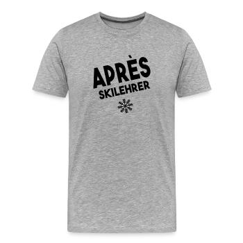 Après Ski Moniteur Humour Party - T-shirt bio Premium Homme - gris chiné - Devant - Damien (186cm)