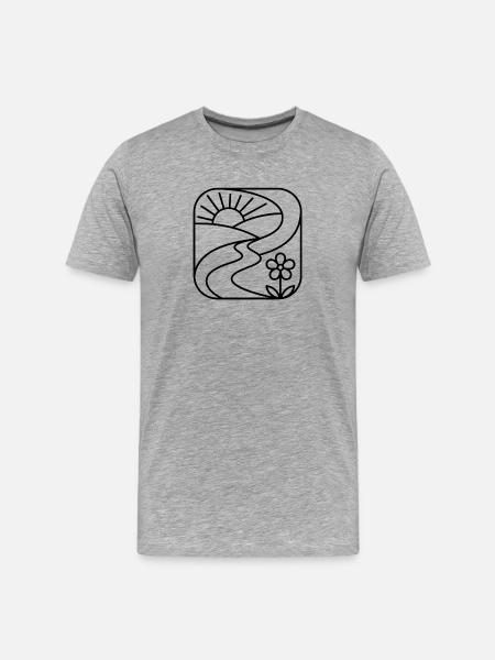 Wandern: Geschenk der Berge - Männer Premium Bio T-Shirt - Grau meliert